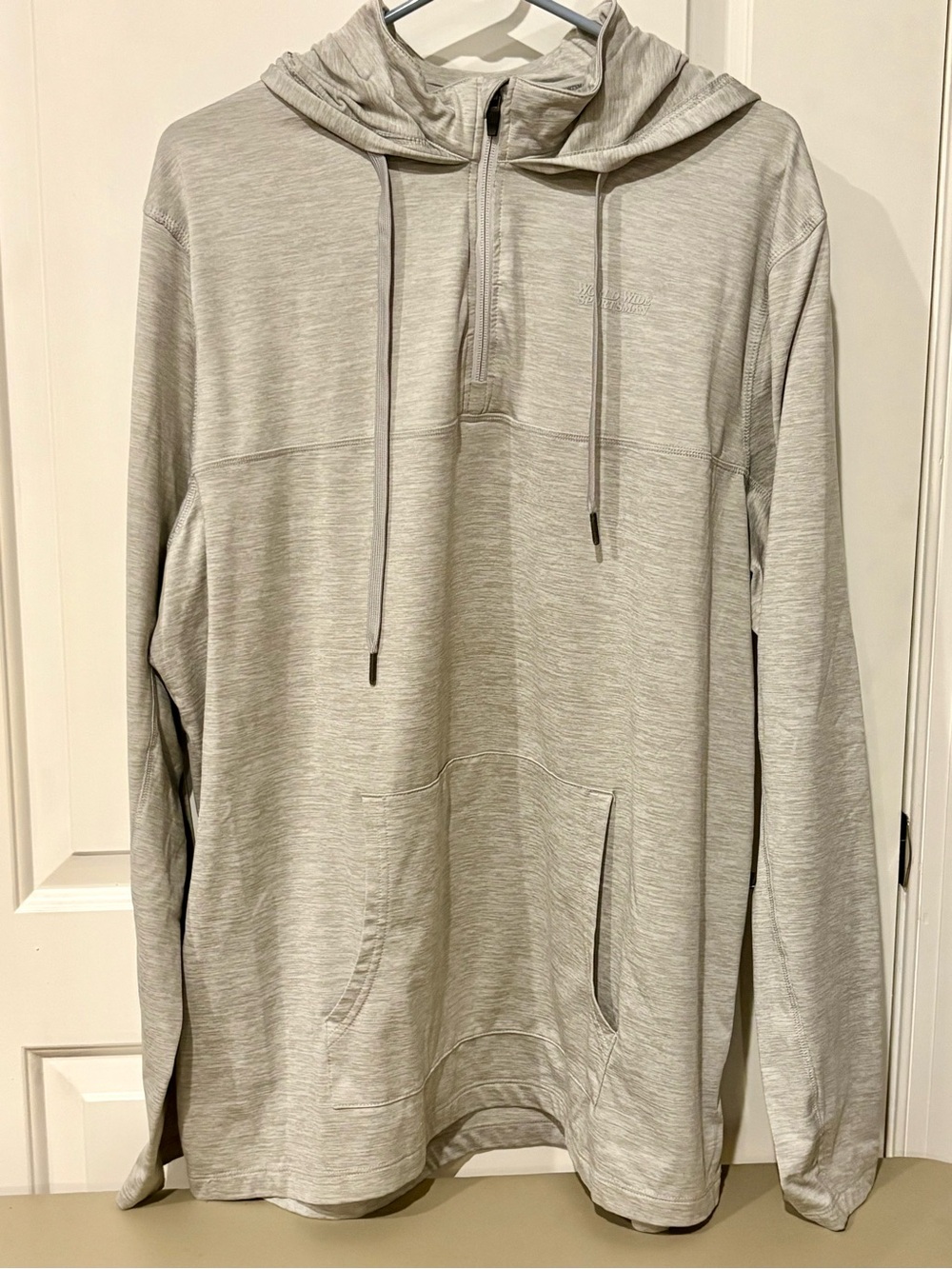Light Gray Half-Zip Hooded Pullover